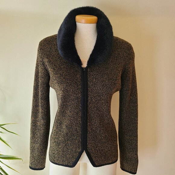 Tribal Front Zip V Neck Cardigan/Sweater - Picture 2 of 6